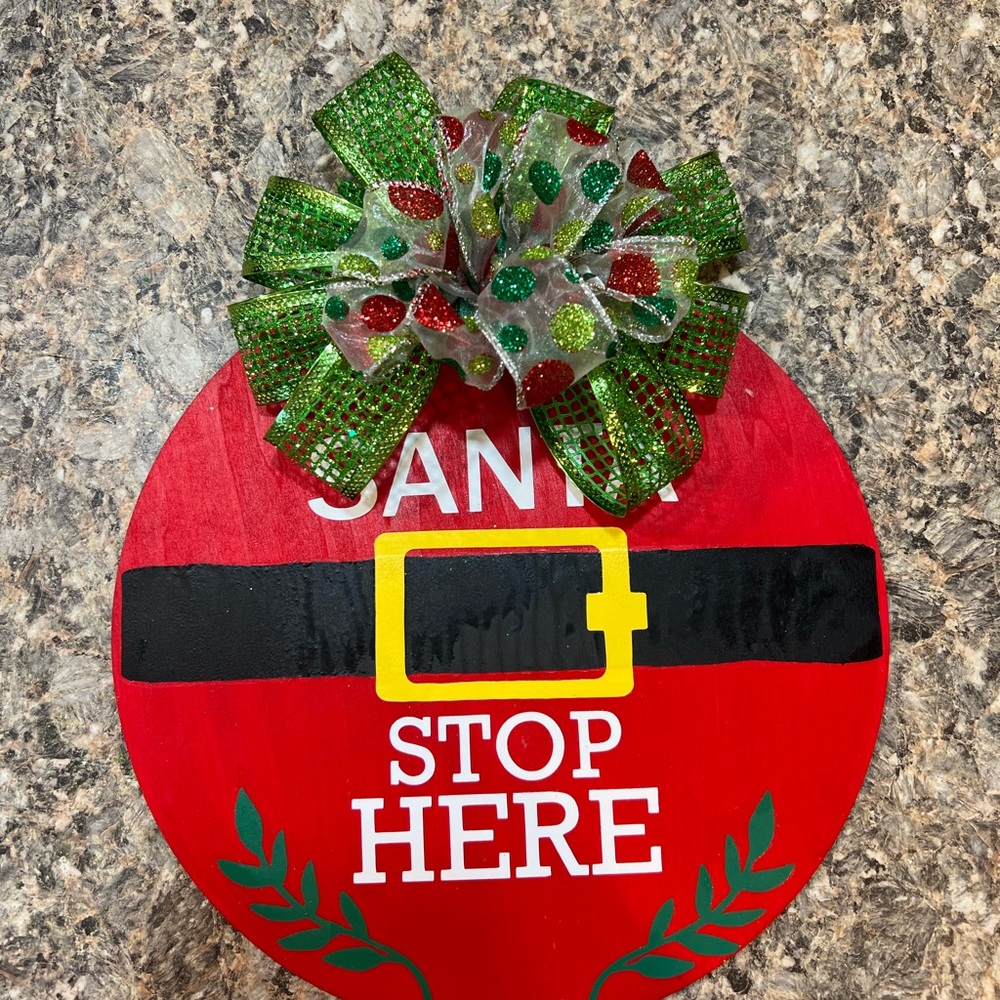 Santa stop here door hanger